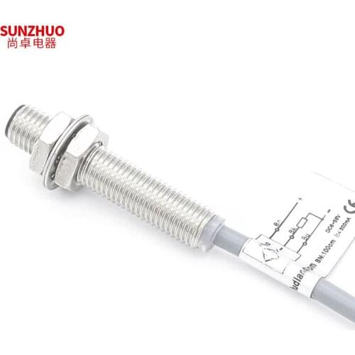 M8 Proximity Switch Inductive Metal Induction Sensor DC Three-wire NPN Normally Open PNP Normally Closed