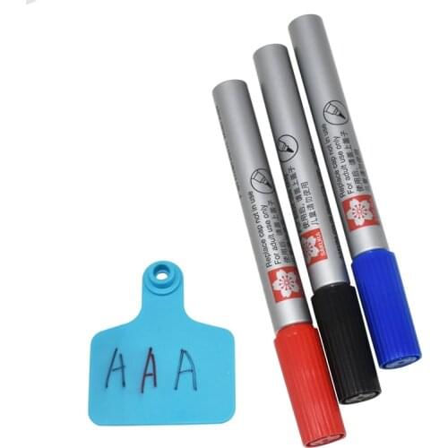 1PCS ear tag marker pen marking mark black dentification permanent cow pig sheep tags device tools veterinary farming tools