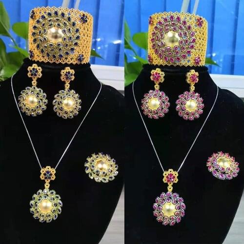 GODKI New Luxury Peacock 3PCS Bracelet Ring Earring Set For Women Wedding Bridal Cubic Zircon Dubai PARTY WEDDING Jewelry BOHO