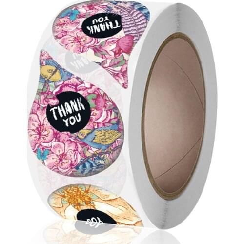 50-500PCS Thank You Stickers Water-Drop Shaped Adhesive Label Seal Sticker Envelope Packaging Gifts Decoration Sticky Note