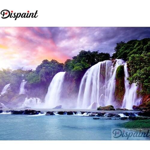 Dispaint Full Square/Round Drill 5D DIY Diamond Painting "Tree waterfall" Embroidery Cross Stitch 3D Home Decor A11828