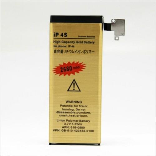 New High Capacity For Bateria iphone 4S Gold Replacement Battery For iPhone 4S Battery ip4S Gold