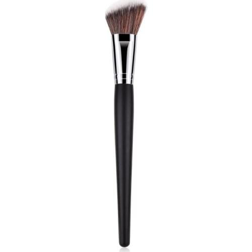 Single black silver makeup brush beauty tools wooden handle blush brush loose powder brush