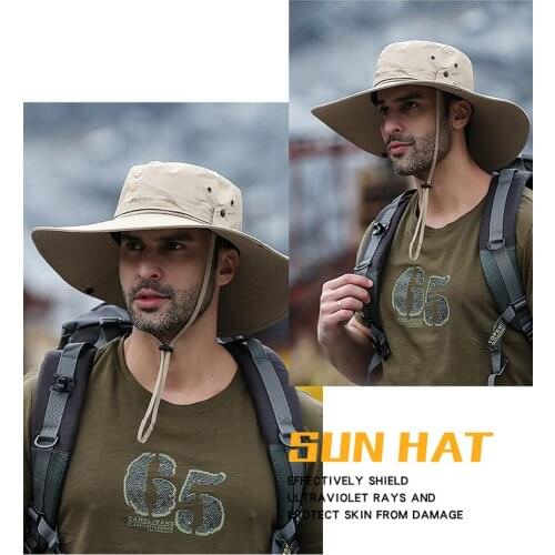Waterproof Bucket Hat Summer Men Women Boonie Hat Outdoor UV Protection Wide Brim Panama Safari Hunting Hiking Fishing Sun Hat
