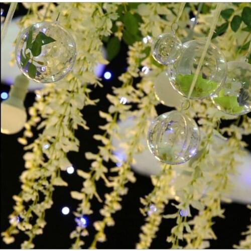 Free shipping 6pcs Modern Clear Flat-bottomed Crystal Glass Vase Flower Balls Terrarium Decoratives Vases For Wedding Dia 12cm