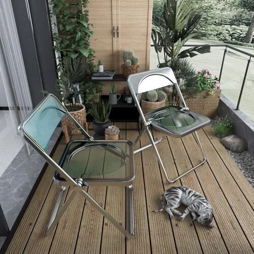 Transparent Chair Clothing Store Photo Dining Chair Ins Acrylic Fashion Net Red Stool Makeup Chair Folding Chair Female