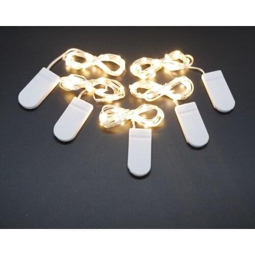 2M 5M 50LED Silver Wire Fairy Garland Lamp LED String Lights Christmas Wedding Home Party Decoration Powered By CR2032 Battery