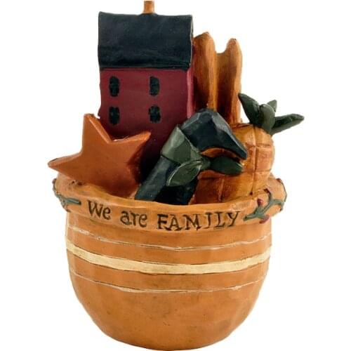 Fairy Garden Ornaments We are Family Decor Succulent Plant Bonsai Pot Vintage Home Decoration Accessories Housewarming Gifts