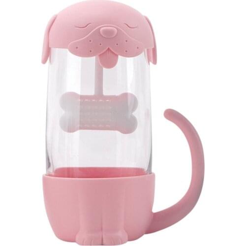 Cartoon Cute Pet Soak Filter Glass tea cup