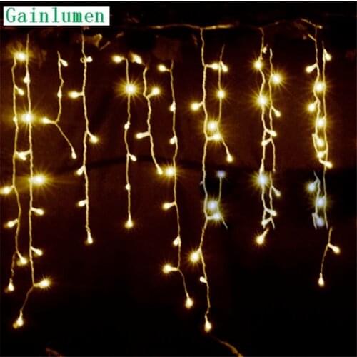 Led Light Garlands Christmas Lights Curtain Icicle String Lights Droop 0.4-0.6m Fairy Lights for Room Window Wedding Decoration