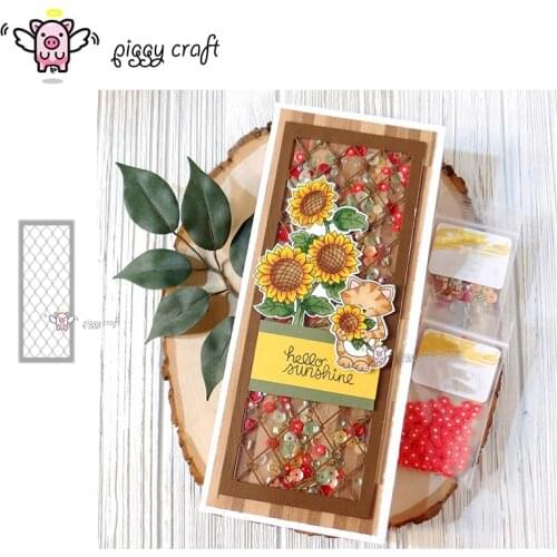 Piggy Craft metal cutting dies cut die mold Diamond rectangular frame Scrapbook paper craft knife mould blade punch stencils die