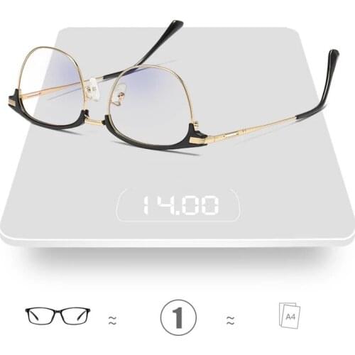 Retro Metal Half Frame Computer Phone Blue Ray Light Blocking Glasses