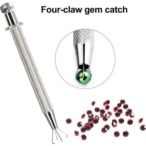 Prong Holder Tweezers Catcher Grabbers Non-slip Precise Grab Stainless Steel 4-claw Pick-up Tool for Diamond Jewelry Making Tool