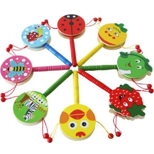 1PC Baby Music Rattle Toys Baby Rattles Sand Hammer Musical Toy Instrument Sound Maker Baby Training Toy Random Color