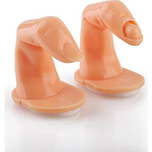 1pcs Practice Fake Finger Adjustable False Fingernails Adhesive Fixed Nail Art Model Training UV Gel Polish Manicure Tools