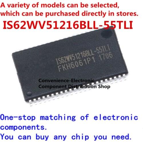 1PCS/PACK Patch is62wv51216bll-55tli tssop-44ram memory chip Parallel interface of SRAM memory 8Mb(512Kx16)