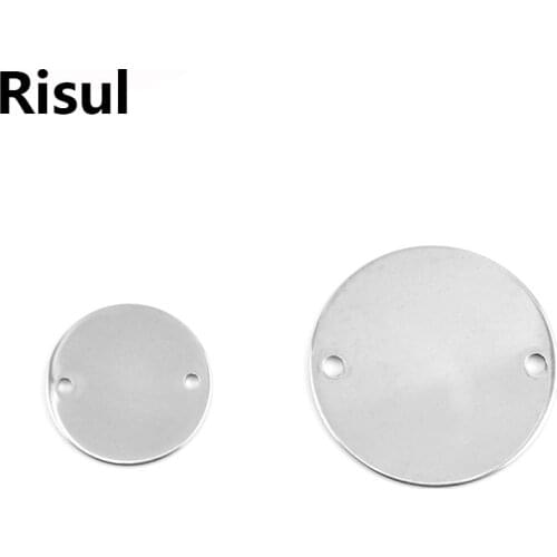 100% Stainless Steel Stamping Blank Tag Charm 20mm/30mm 2 Hole Metal Stamping Blank Round Tags Jewelry Making Wholesale 100pcs