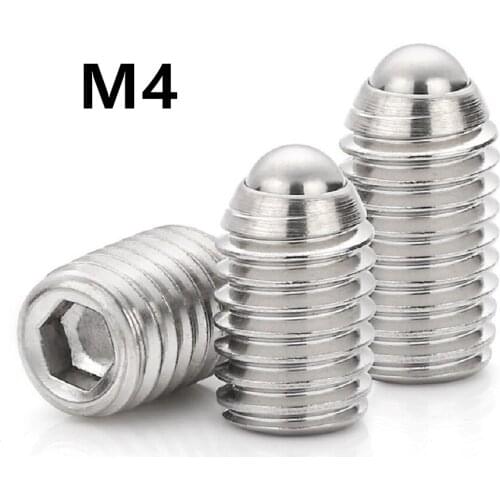 20pcs/lot M4x6/8/10/12/16/20mm ZC104-3 Stainless Steel Bead Set Screw Ball Head Machine Meter