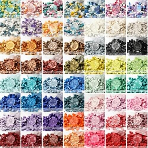 200PCs 73 Colors DIY Wax Seal Jar Can Bottle Octagon Sealing Beads Stamp Envelope Wedding Gifts Journal Postcard Package Date