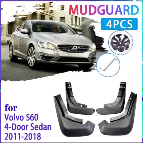 4PCS Car Mud Flaps for Volvo S60 2011~2018 2012 2013 2014 2015 2016 2017 Mudguard Splash Guards Fender Mudflaps Auto Accessories