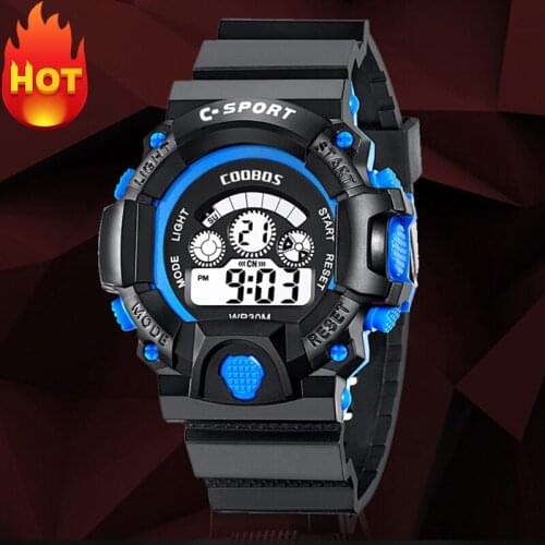New Colourful Kid Watch Boys Digital Silicone Strap Led Luminous Wristwatches Boys Waterproof Sport Children Watch Digital Clock