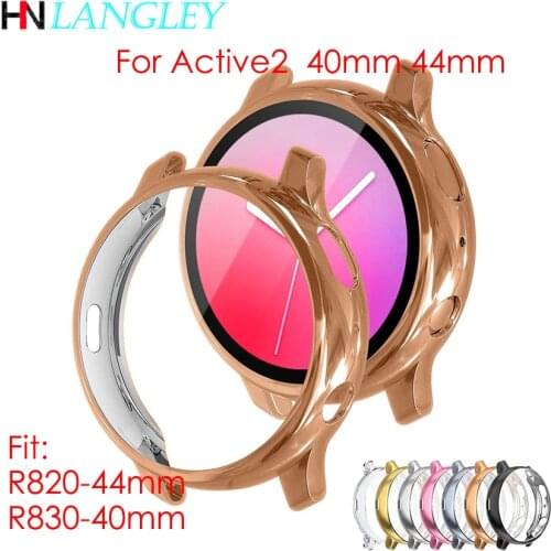 Compatible for Galaxy Watch Active 2 Case 40mm 44mm Soft TPU Bumper Full Around Screen Protector Cover Active 2 R820 R830 Case