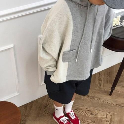 Korean Style Childrens Autumn and Winter New Pullover Boys and Girls Fashion Small Pocket Long Sleeve Terry Sweater