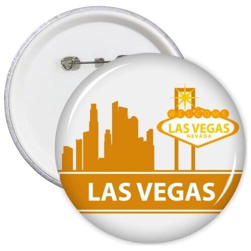 Welcome To Las Vegas Nevada America Country City Round Pins Badge Button Clothing Decoration Gift 5pcs