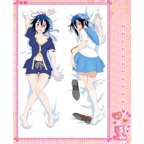 Anime Cartoon Nisekoi Double-Sided Bolster Hugging Pillow Case Cover Pillowcase Peach Skin 2 Way / WT No.56032