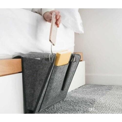 Felt Multifunction Bedside Sofa Hanging Holder Storage Organizer Box Magazine Smart Phone Remote Controll Storage Bag Pockets