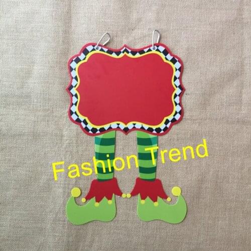 20pcs/lot hot selling santa stop here garden flags monogram personalize 4 styles acrylic Christmas elf pants stocking yard flags