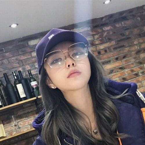 Veshion Square Spectacle Frames Alloy Eyeglasses Frames for Female Male Oversized Mens Glasses Large Face Decoration Myopia