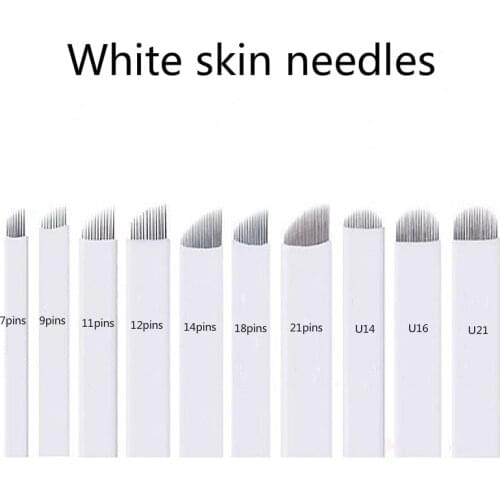 50pcs Microblading Tebori Blades Needles Tattoo needles Permanent Makeup Needle 7/9/11/12/14/18/21 Manual Eyebrow Blades