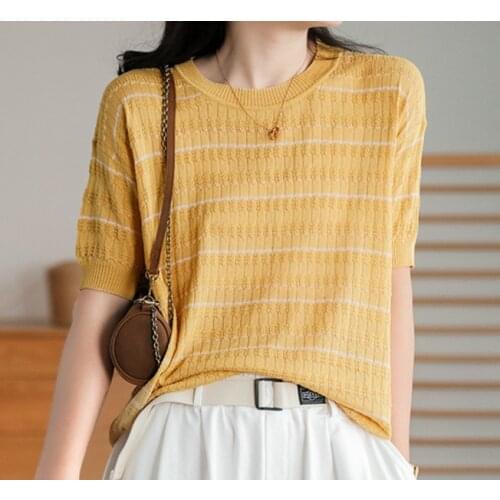 Mihonory Women's Knitted T-shirts