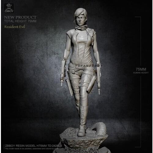 75MM Resin model kits Female player self-assembled TD-2428