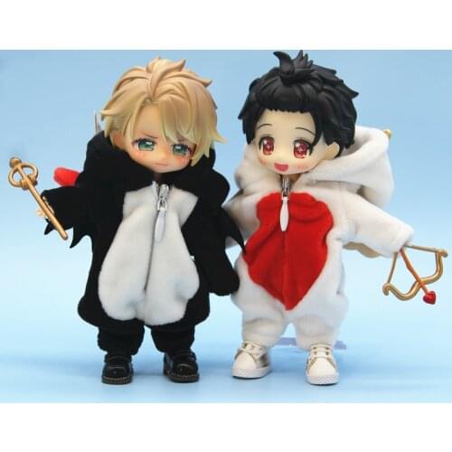 New Cute Devil Angel Wings Doll Clothes Home Wear Pajamas for Molly, GSC, Obitsu 11, 1/12 Bjd Doll Clothes Accessories Toy