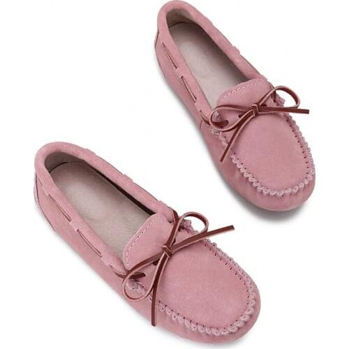 New Fashion Moccasins Genuine Leather Flat Shoes Women Flats Ladies Boat Shoes Spring Autumn Slip-on Casual Shoes Sneakers