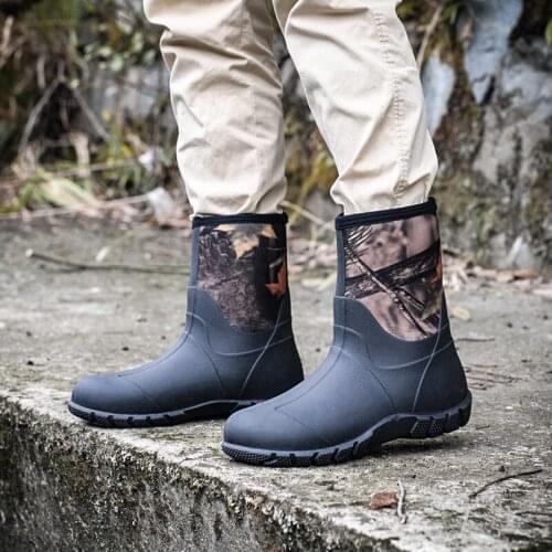 New Mens High-End Rainshoes Rain Boots Rain Shoes Rubber Boots Fishing Footwear Outdoor Waterproof Boots Waterproof Rain Shoes