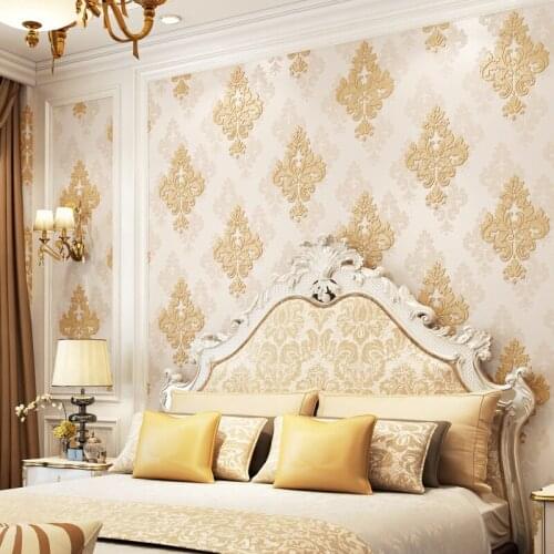 3D European Damascus Wallpaper Waterproof Luxury Warm Bedroom Living Room Engineering TV Background Wall Wallpaper