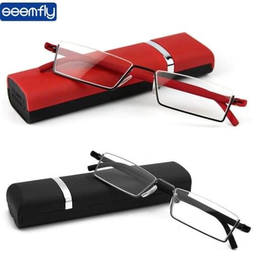 Seemfly Half Frame TR90 Metal Reading Glasses Women&Men Resin HD Foldable Presbyopic Glasses With+1.0+1.5+2.0+2.5+3.0+3.5+4.0