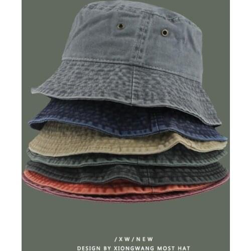 2021 Summer Fishermans Hat Sun Bucket Hat Washed Denim Unisex Fashion Bob Caps Hip Hop Gorros Men Women Panama Bucket Hat
