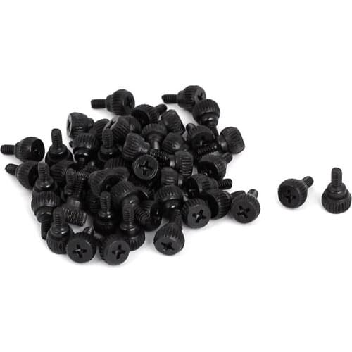 PC Computer Case Thumbscrews M3.5 Thumb Screws Black 50 Pcs