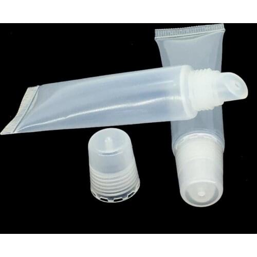 10ML 30/50/100/200pcs Clear Plastic Soft Hose Tube for Lipgloss, Empty Portable Squeezable Lip Paint Oil Refillable Container