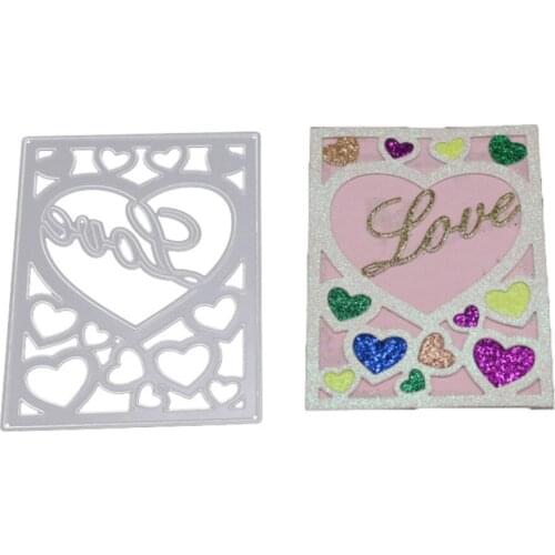 Heart Love Frame Rectangle Metal Cutting Dies for Diy Scrapbooking Photo Album Decorative Embossing Paper Card Crafts Die 2020