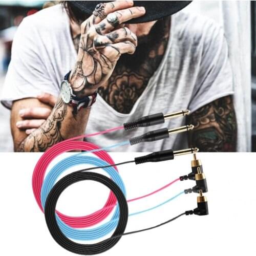 Right Angle Tattoo Clip Cord RCA Cable Line Connector Tattoo Machine Power Accessories Footswitch for Tattoo Power Supplies