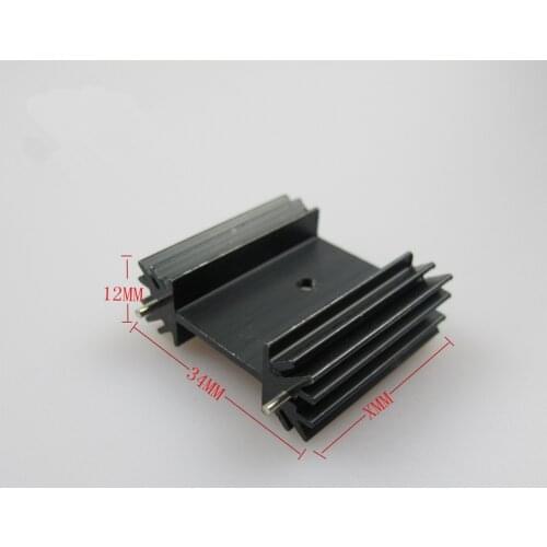 6PCS Triode IC heat sink TO-220 781 7805 TO-3P IC Aluminum Heatsink 34*12*30mm Cooling Fin Fan Black Cooler Radiator