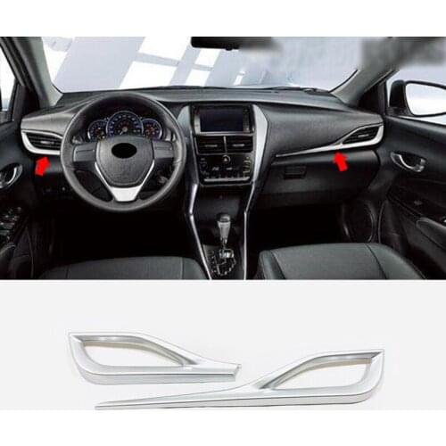 For Toyota Vios XP150 2019 ABS Chorme AC Left Right Air Condition Wind Outlet Cover Frames Trim Car-Styling Accessories