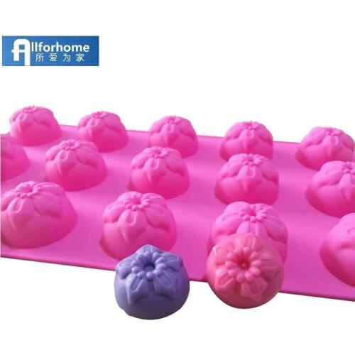 15 Flower 3D Silicone Cake Baking Tray Cake Pan Muffin Cups Handmade Soap Mould Biscuit Cake Chocolate DIY Mold Ice Cube Tray