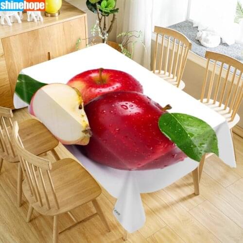 Customize Tablecloth Apple Fruit Oxford Cloth Dust-proof Rectangular Table Cover For Party Home Decor 100X140cm140x250cm