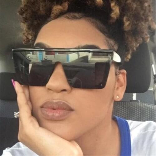 HKNA Big Frame Sunglasses Woman Oversized Square Sun Glasses for Woman Luxury Brand Gradient Mirror Sunglasses Vintage Shades